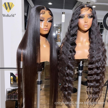 100% Human Hair 360 Full Lace Wigs For Women, Peruvian 360 Lace Front Wigs,360 Transparent Lace Frontal Wig With Baby Hair